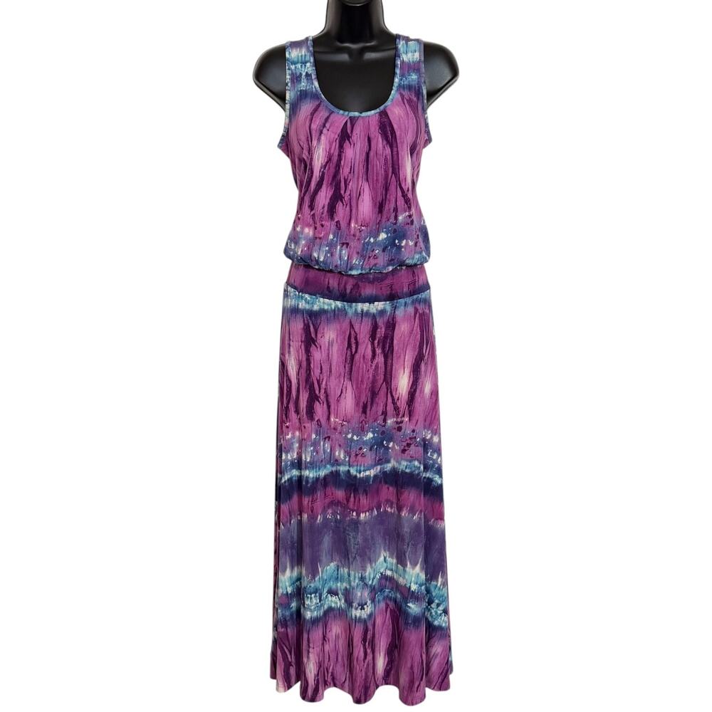 Veronicam Tie Dye Maxi Dress XS Boho Festival Hippie Indie Gypsy Resort Stretch